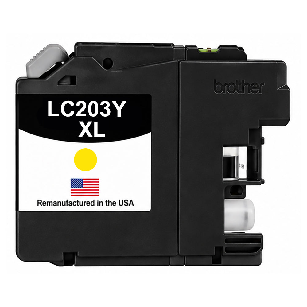 U.S. Remanufactured for Brother LC203XLY High Yield Yellow Ink Cartridge