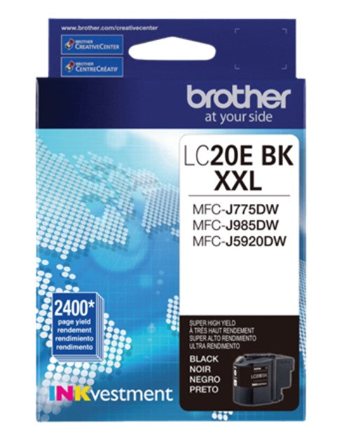 New, Pre-Owned - Brother LC20E Extra High Yield Black Ink Cartridge