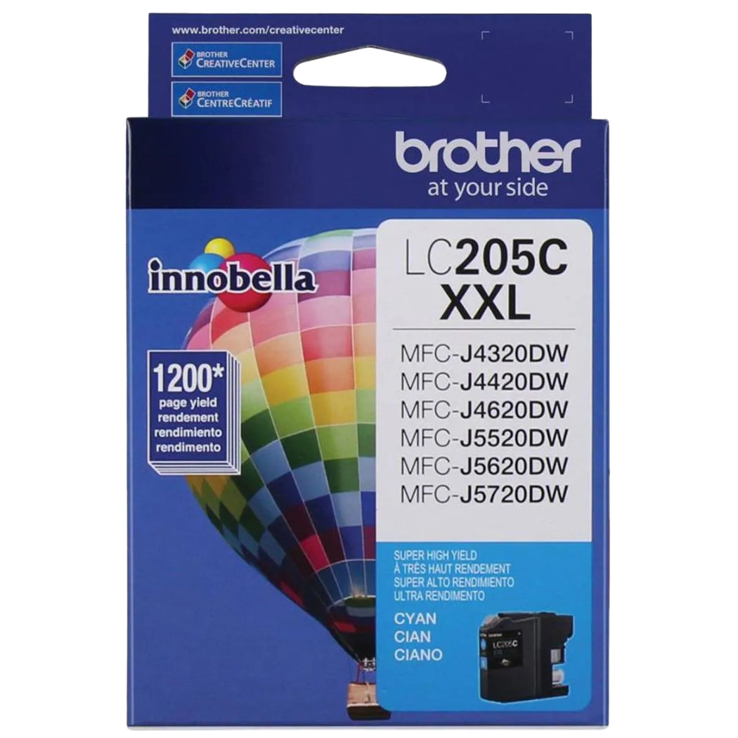 New, Pre-Owned - Brother LC205XXL Extra High Yield Cyan Ink Cartridge