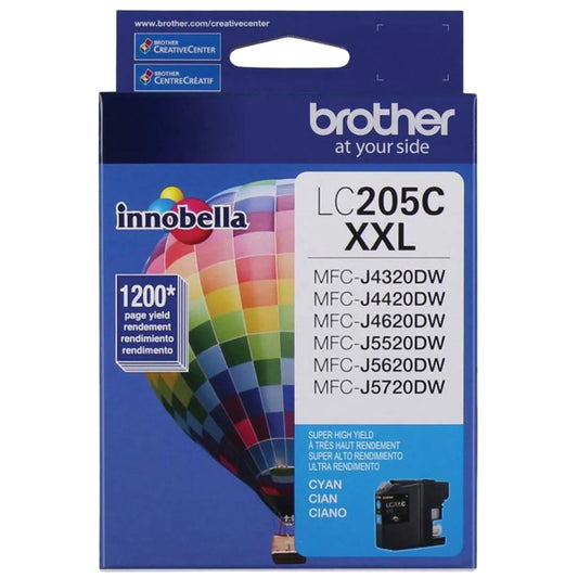 New, Pre-Owned - Brother LC205XXL Extra High Yield Cyan Ink Cartridge