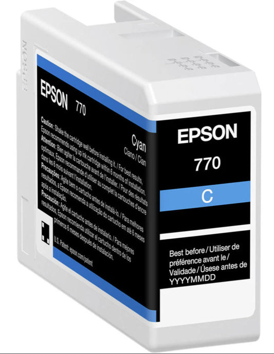 Genuine Epson 770 25ml UltraChrome Cyan Ink Cartridge