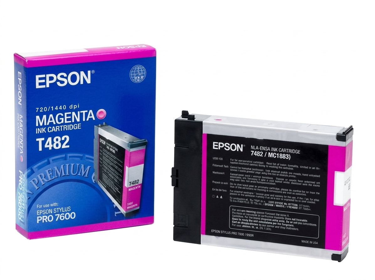 New, Pre-Owned, Original Epson T482 Standard Yield Magenta Ink Cartridge, C13T482011