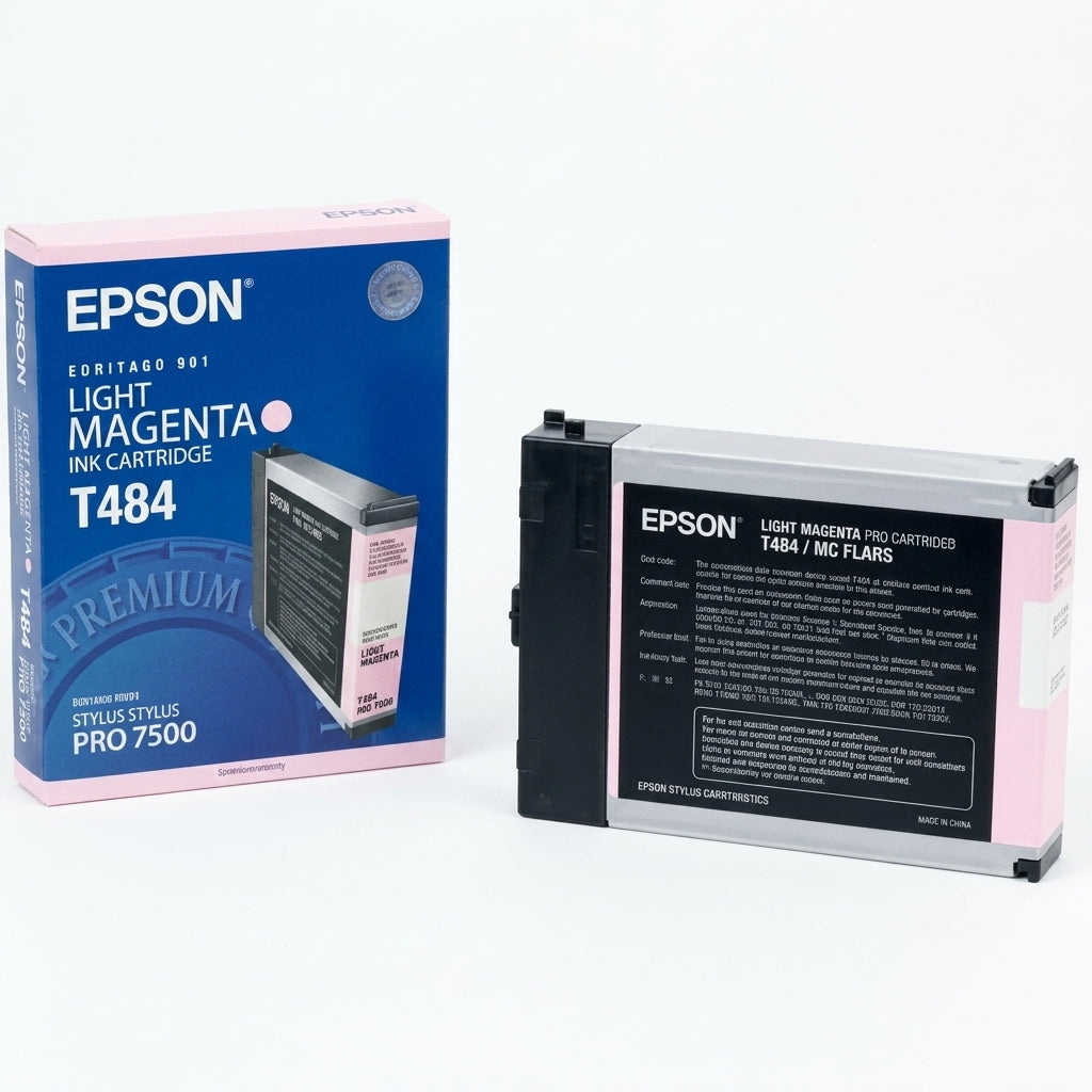 New, Pre-Owned, Original Epson T484 High Yield Light Magenta Ink Cartridge, C13T484011