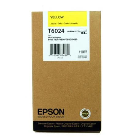 Original Epson T6024 Standard Yield 110ml Yellow Ink Cartridge