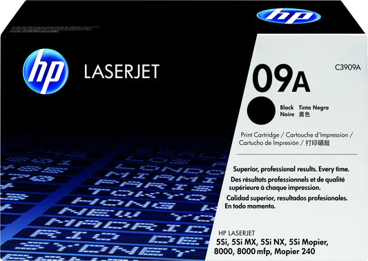 HP 09A Black Toner Cartridge, C3909A