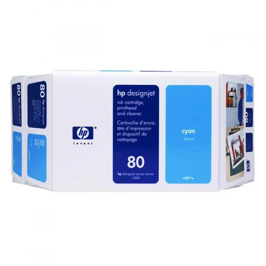 Genuine HP 80 350ml Value Pack Cyan Ink Cartridge