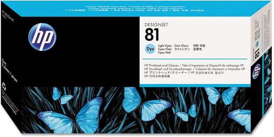 HP 81 Light Cyan DesignJet Dye Printhead and Printhead Cleaner