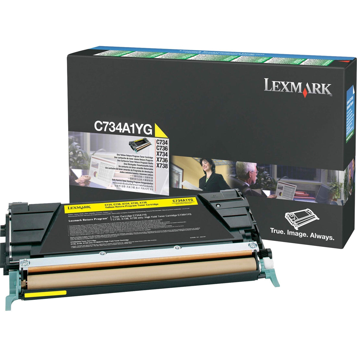 New, Pre-Owned - Lexmark C734A1YG Standard Yield Yellow Toner Cartridge