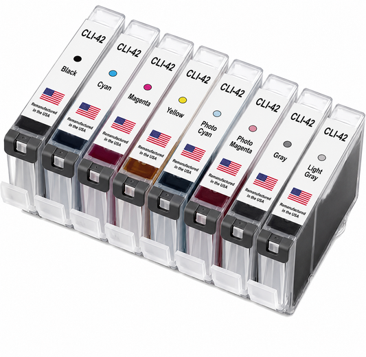 U.S. Remanufactured for Canon CLI-42 Ink Cartridges 8-Pack
