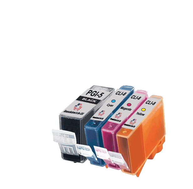 U.S. Remanufactured for Canon PGI-5 Black / CLI-8 3 Color 4-Pack