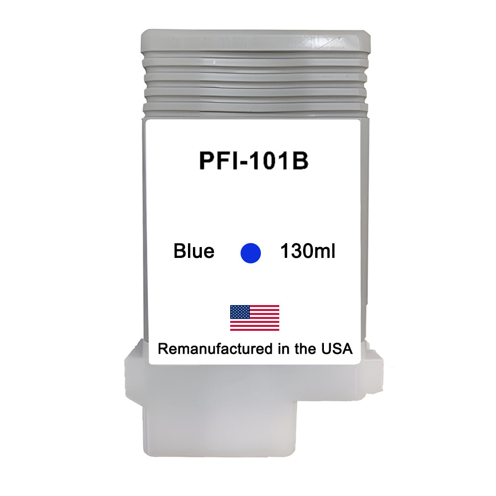 U.S. Remanufactured for Canon PFI-101B 130ml Blue Ink Cartridge