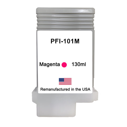 U.S. Remanufactured for Canon PFI-101M 130ml Magenta Ink Cartridge