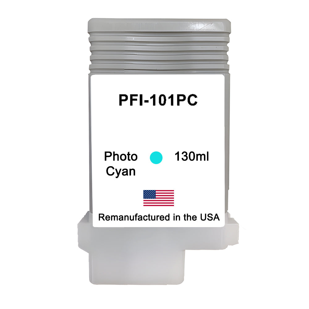 U.S. Remanufactured for Canon PFI-101PC 130ml Photo Cyan Ink Cartridge