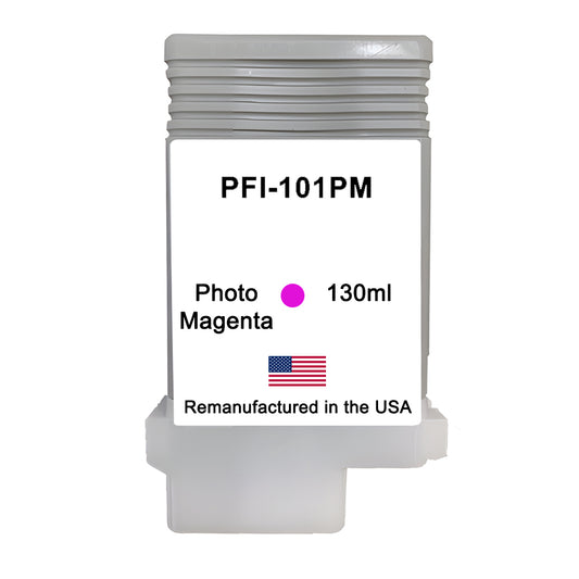 U.S. Remanufactured for Canon PFI-101PM 130ml Photo Magenta Ink Cartridge