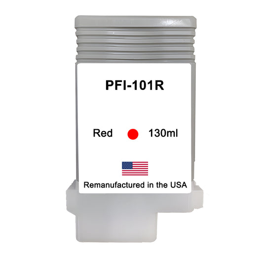 U.S. Remanufactured for Canon PFI-101R 130ml Red Ink Cartridge