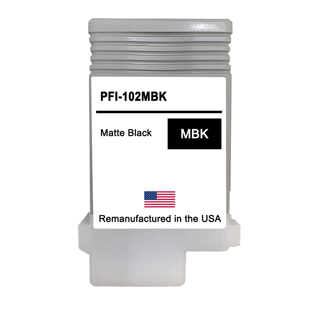 U.S. Remanufactured for Canon PFI-102MBK 130ml Matte Black Ink Cartridge