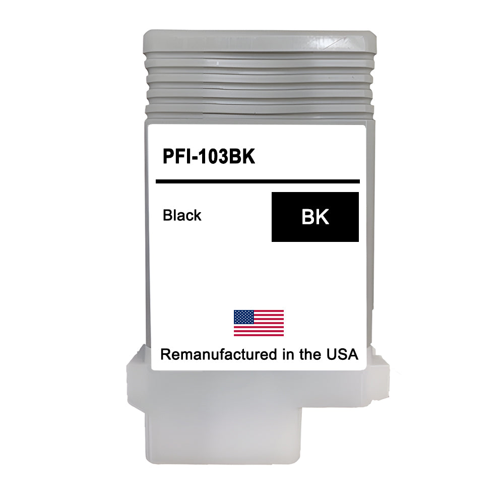 U.S. Remanufactured for Canon PFI-103BK 130ml Black Ink Cartridge