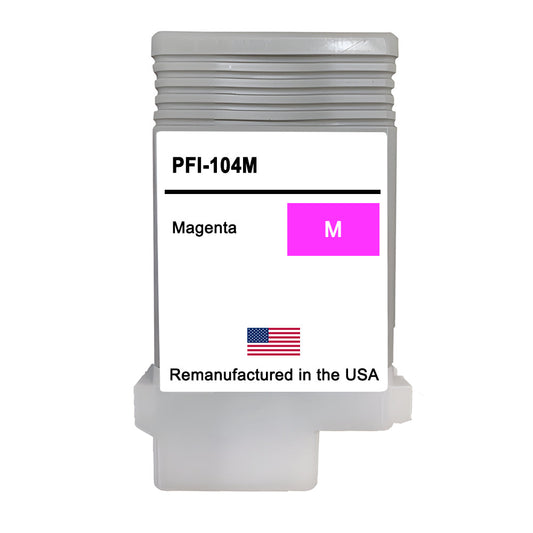 U.S. Remanufactured for Canon PFI-104M 130ml Magenta Ink Cartridge