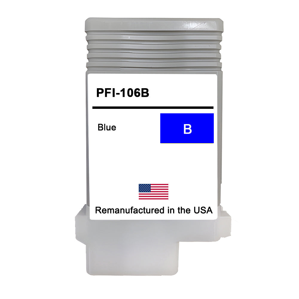 U.S. Remanufactured for Canon PFI-106B 130ml Blue Ink Cartridge