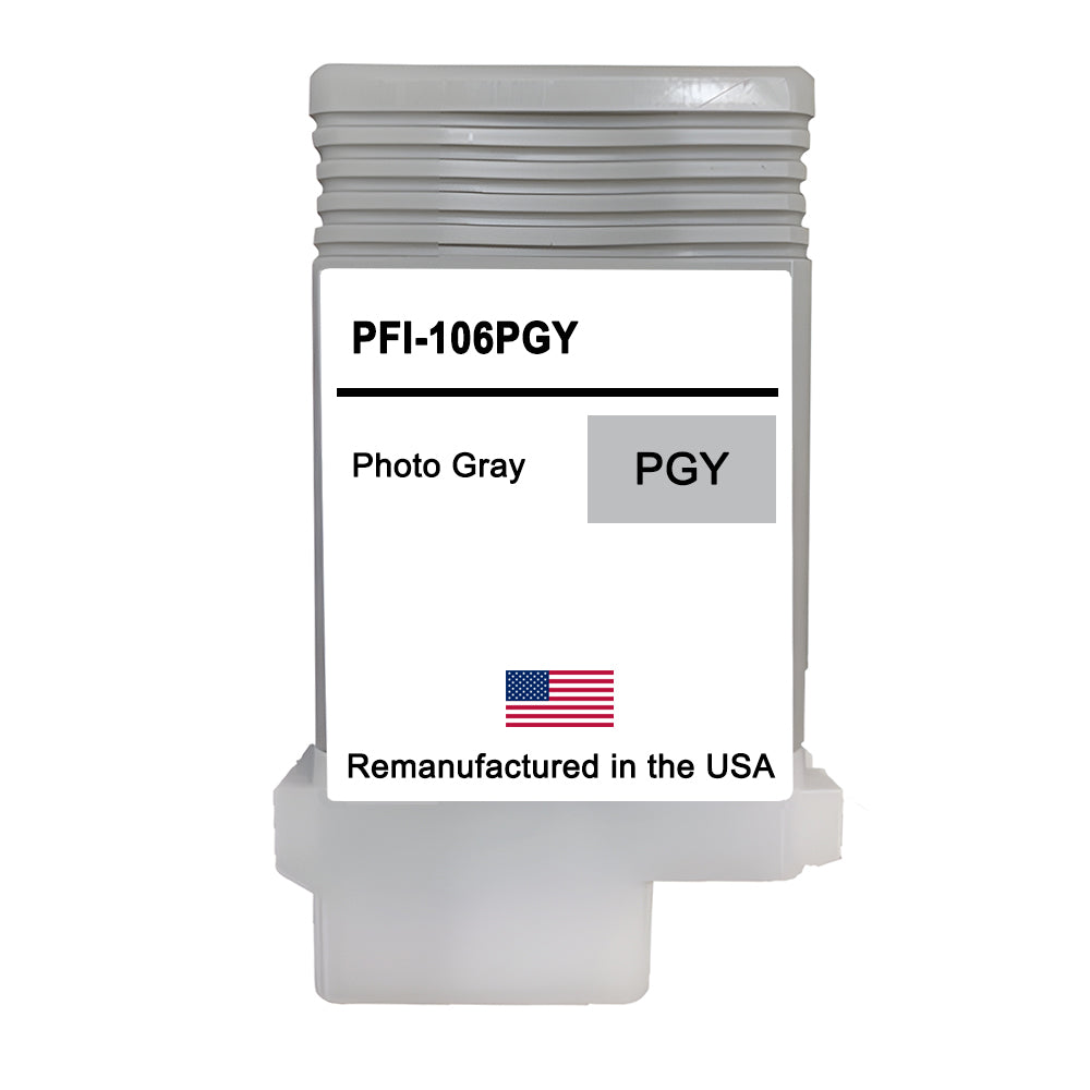 U.S. Remanufactured for Canon PFI-106PGY 130ml Photo Gray Ink Cartridge