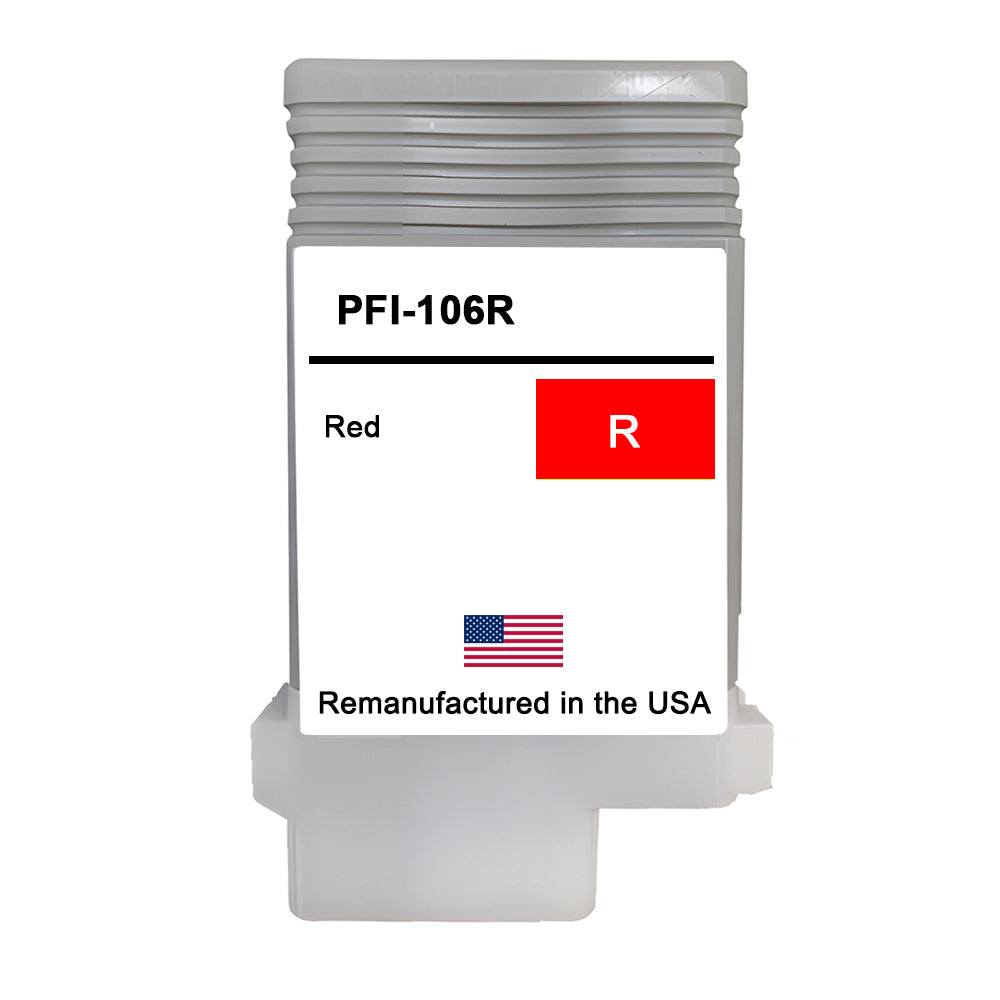 U.S. Remanufactured for Canon PFI-106R 130ml Red Ink Cartridge