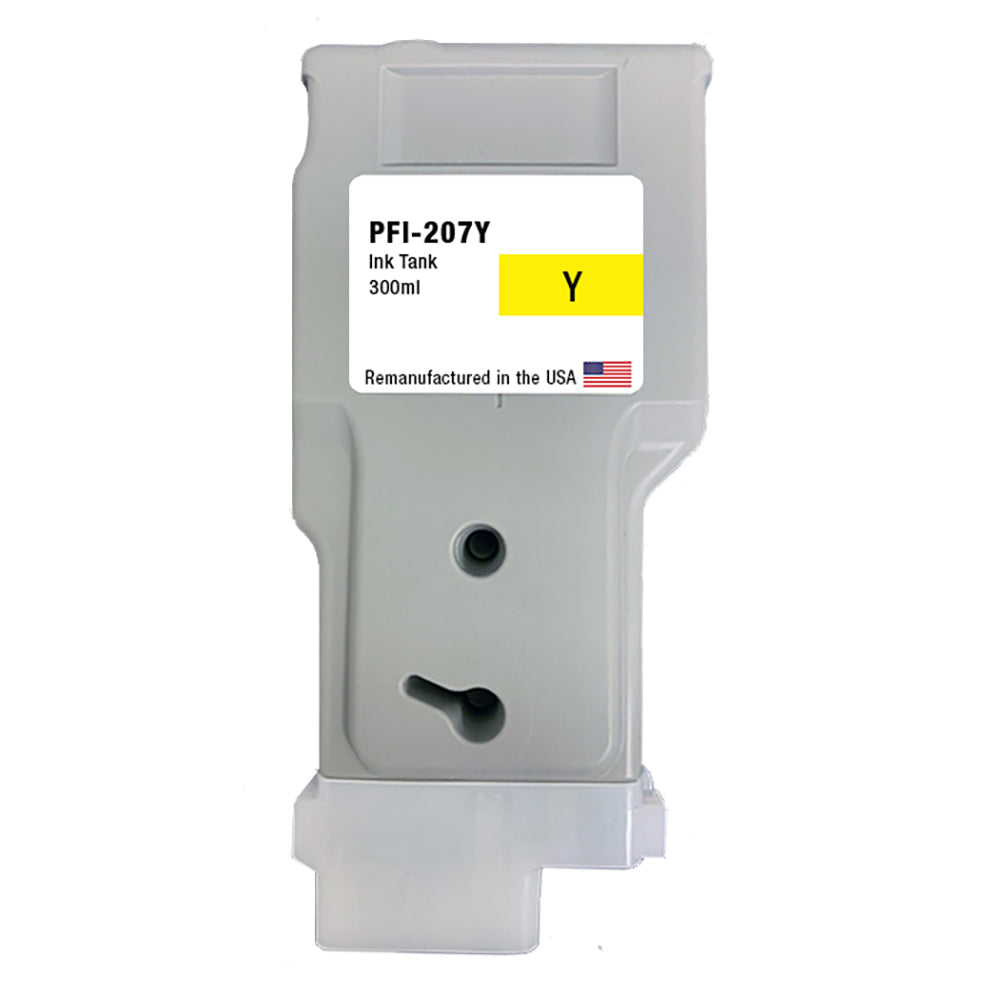 U.S. Remanufactured for Canon PFI-207Y 300ml Yellow Ink Cartridge