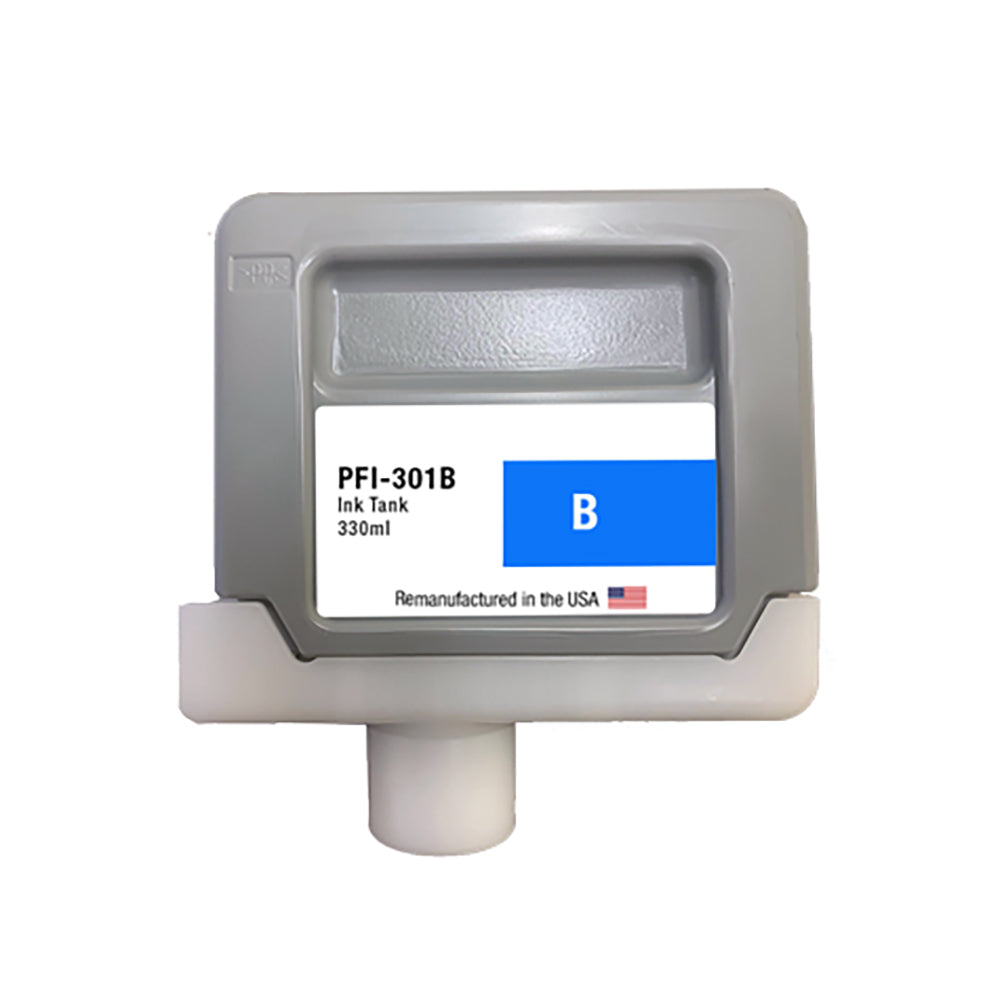 U.S. Remanufactured for Canon PFI-301B 330ml Blue Ink Cartridge