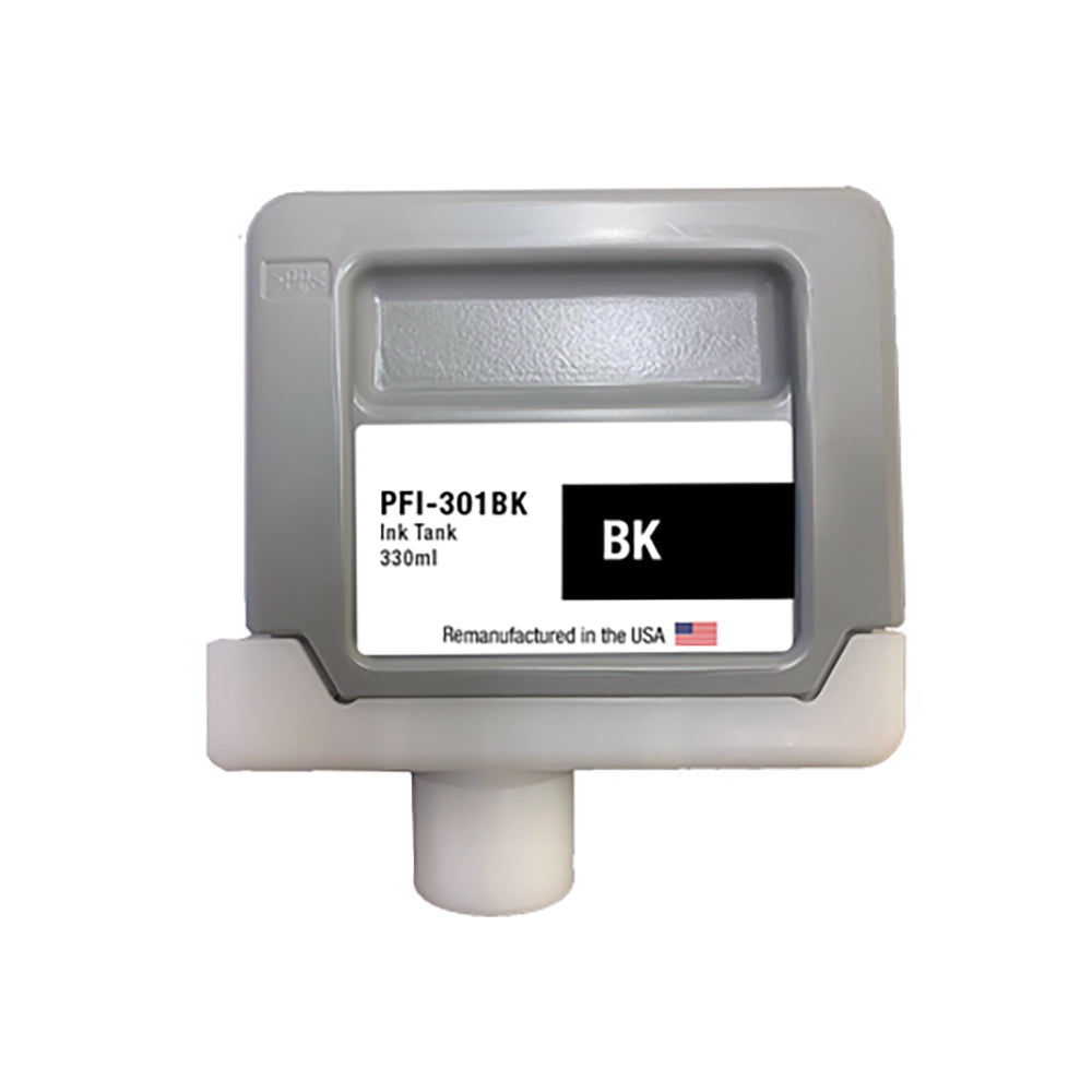 U.S. Remanufactured for Canon PFI-301BK 330ml Black Ink Cartridge