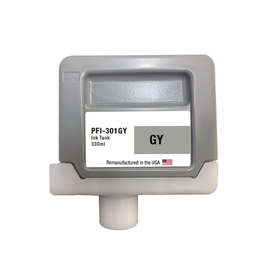 U.S. Remanufactured for Canon PFI-301GY 330ml Gray Ink Cartridge