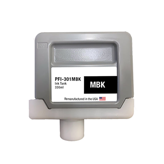 U.S. Remanufactured for Canon PFI-301MBK 330ml Matte Black Ink Cartridge