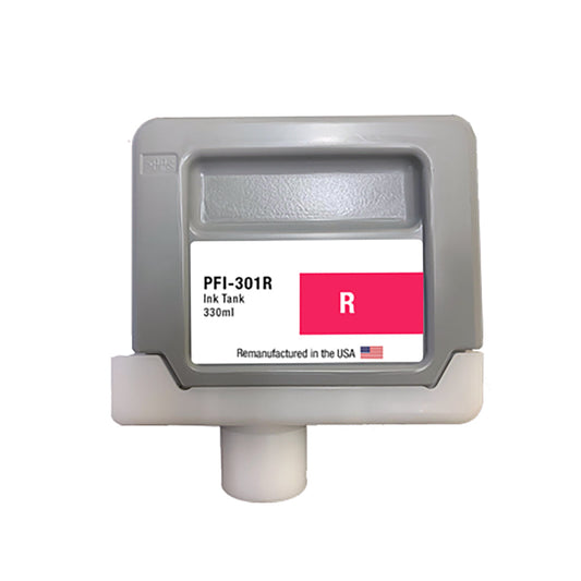 U.S. Remanufactured for Canon PFI-301R 330ml Red Ink Cartridge