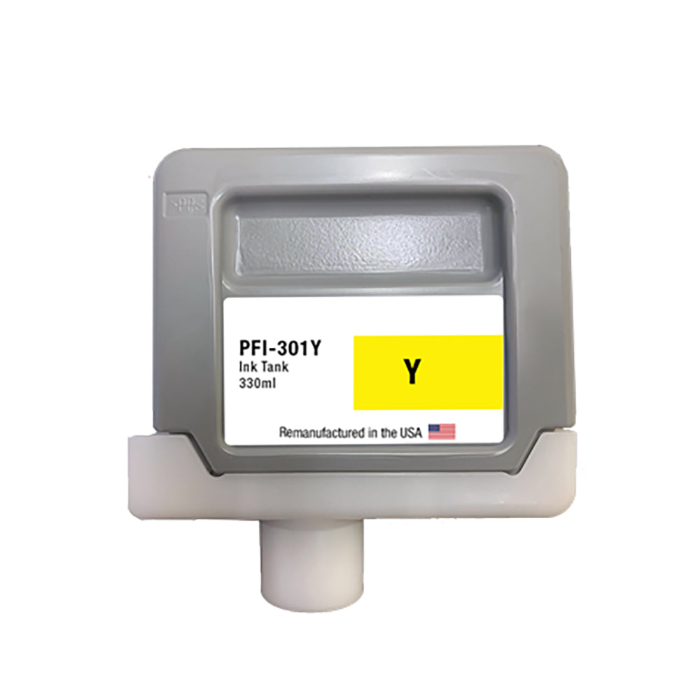 U.S. Remanufactured for Canon PFI-301Y 330ml Yellow Ink Cartridge