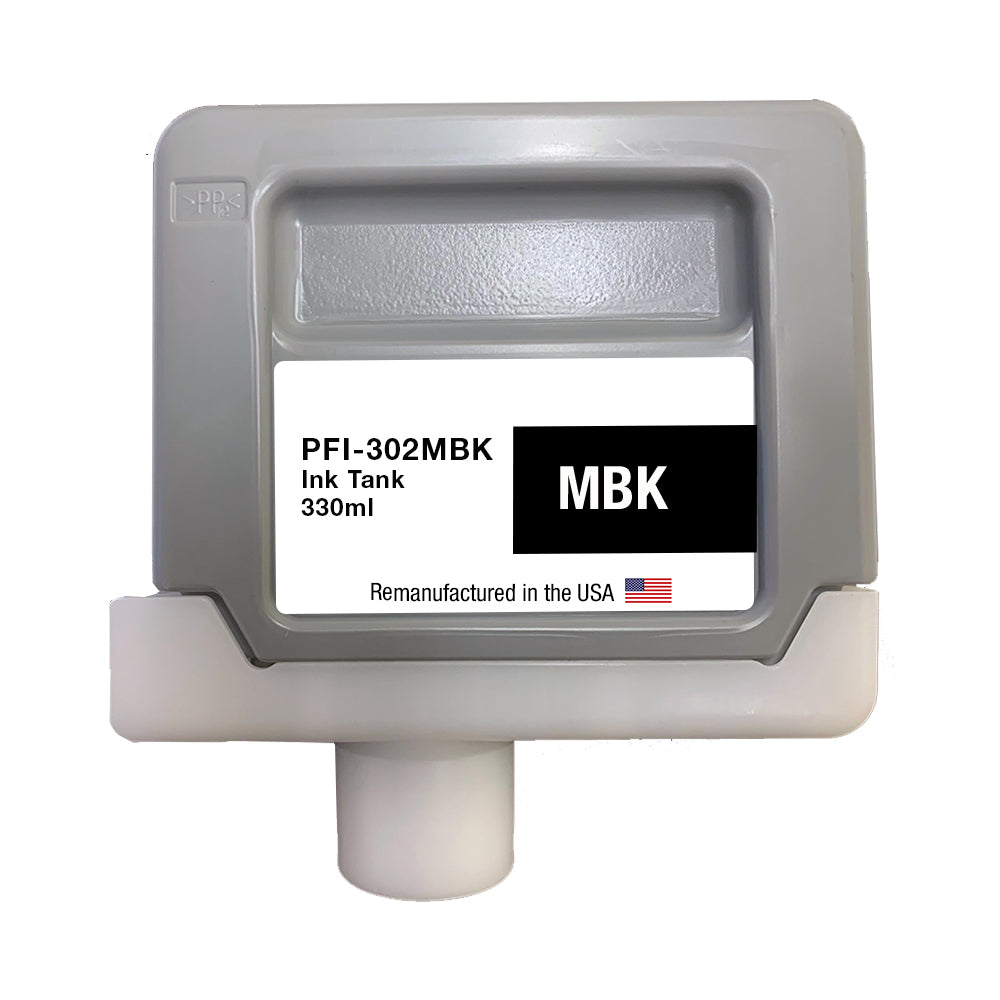 U.S. Remanufactured for Canon PFI-302MBK 330ml Matte Black Ink Cartridge