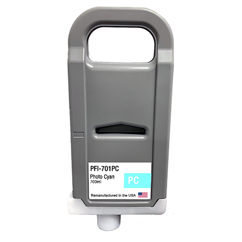 U.S. Remanufacturer Ink Cartridge for Canon PFI-701 700ML Photo Cyan