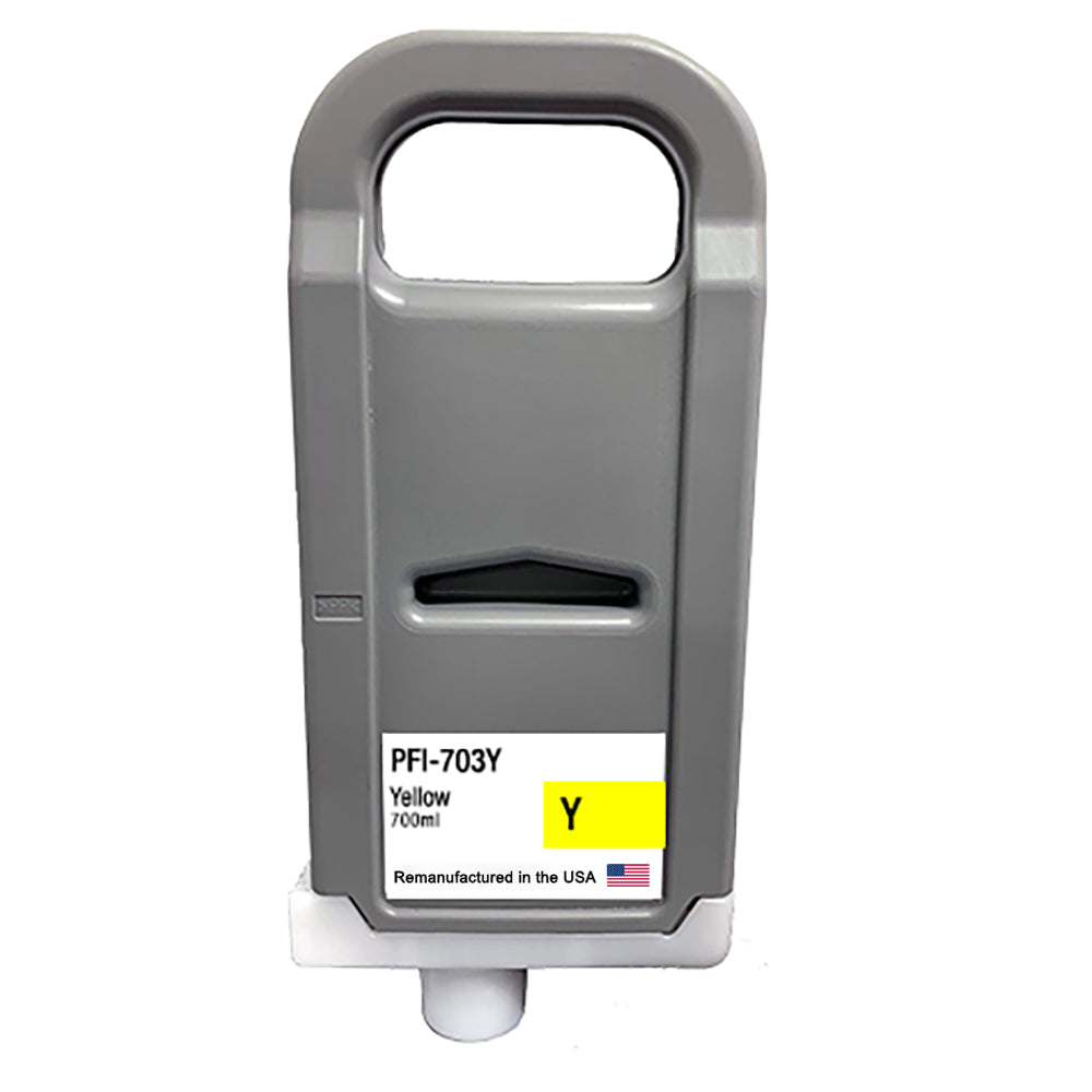 U.S. Remanufactured for Canon PFI-703Y 700ml Yellow Ink Cartridge