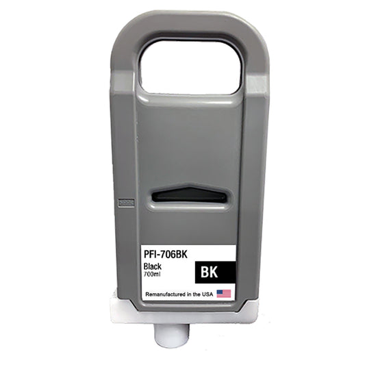 U.S. Remanufactured for Canon PFI-706BK 700ml Black Ink Cartridge