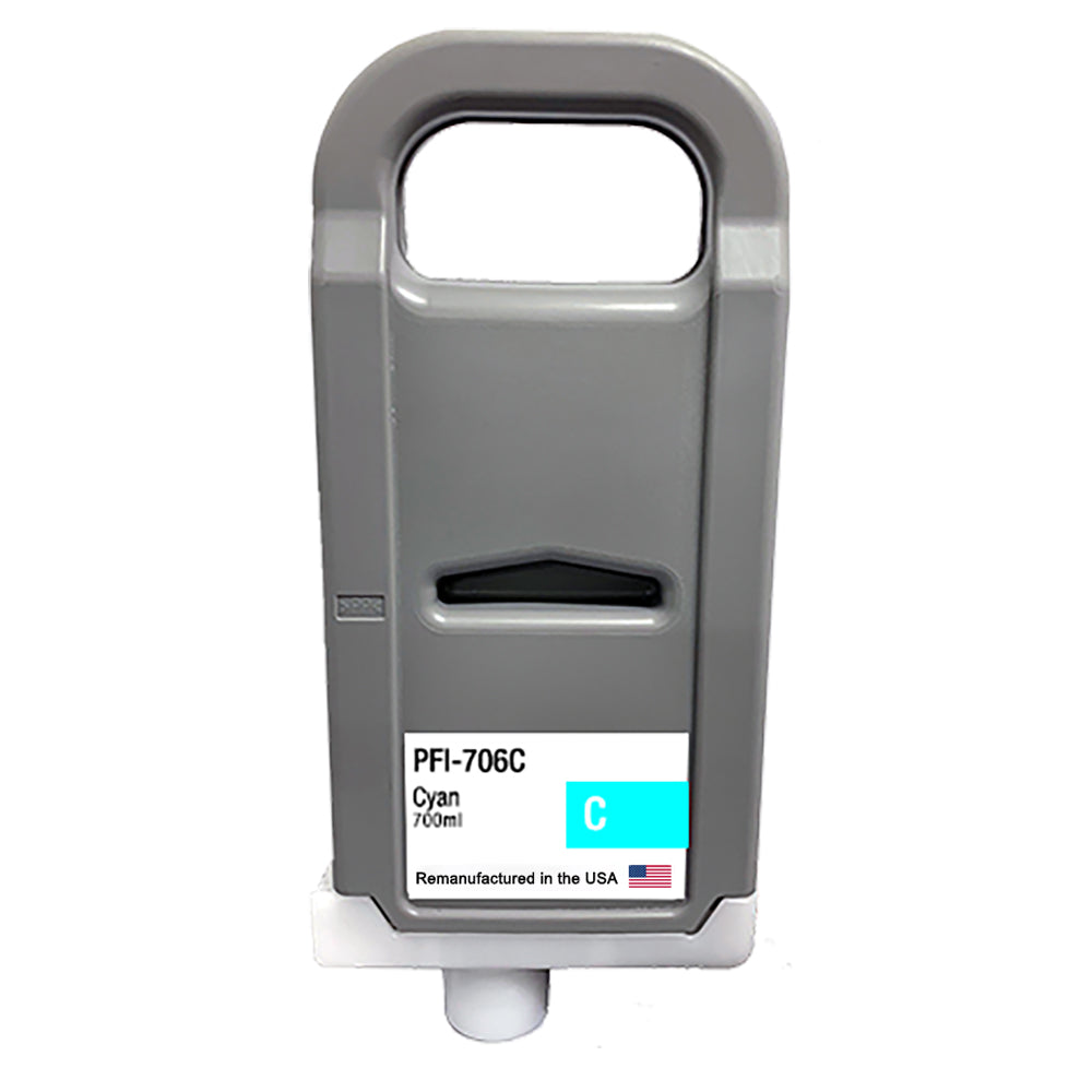 U.S. Remanufactured for Canon PFI-706C 700ml Cyan Ink Cartridge