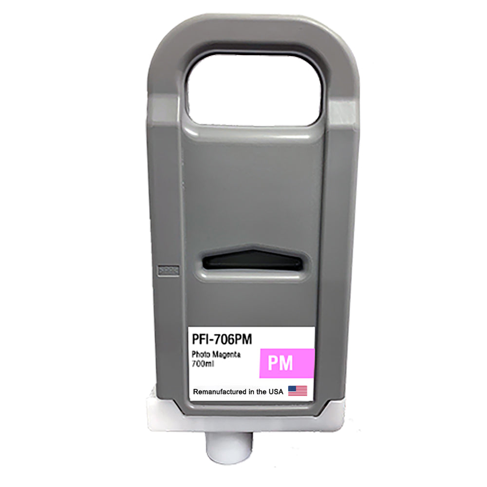 U.S. Remanufactured for Canon PFI-706PM 700ml Photo Magenta Ink Cartridge