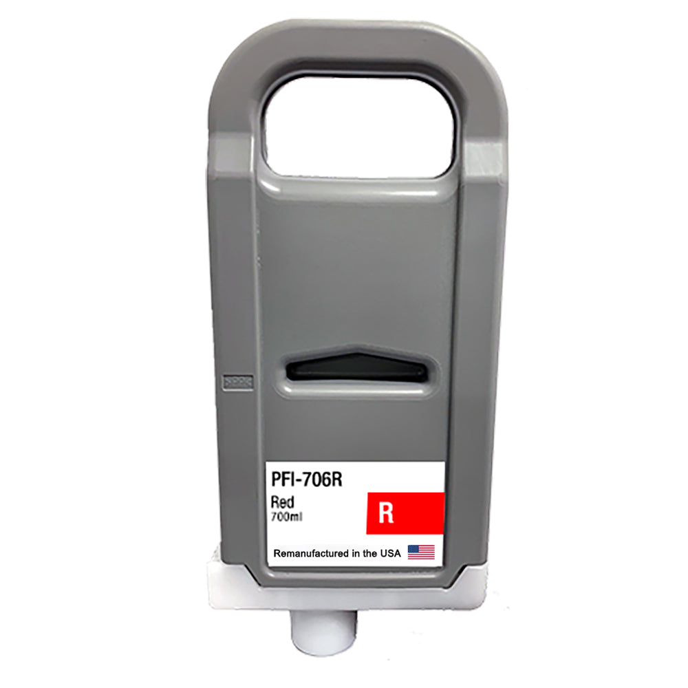 U.S. Remanufactured for Canon PFI-706R 700ml Red Ink Cartridge