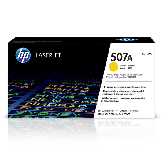 Genuine HP 507A Standard-Yield Yellow Toner Cartridge