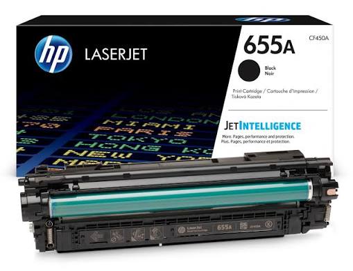 Original HP 655A Standard Yield Black Toner Cartridge, CF450A