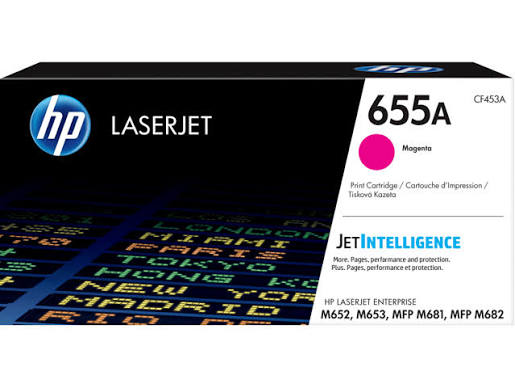 Original HP 655A Standard Yield Magenta Toner Cartridge, CF453A