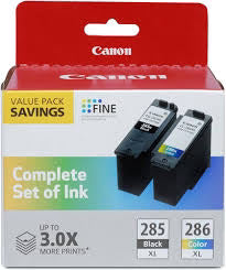 Original Canon 285XL/286XL High Yield Black and Color Ink Cartridge