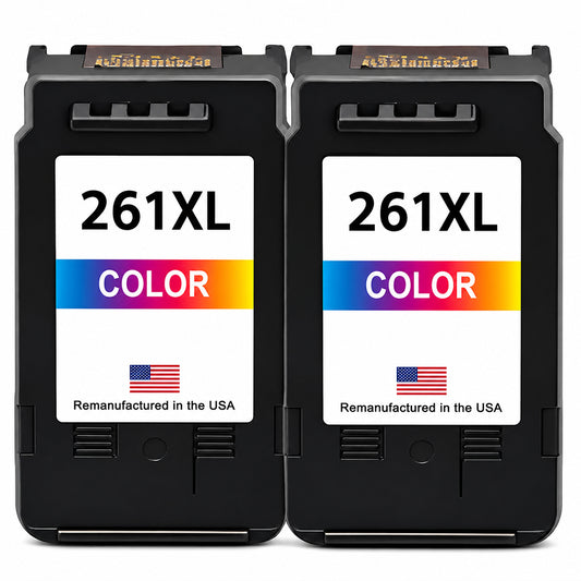 U.S. Remanufactured for Canon CL-261XL Color Ink Cartridge Twin Pack