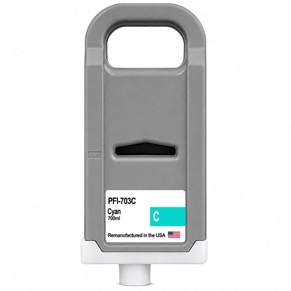 U.S. Remanufactured for Canon PFI-703C 700ml Cyan Ink Cartridge