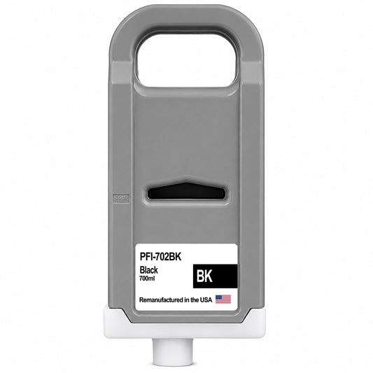 U.S. Remanufactured for Canon PFI-702BK 700ml Black Ink Cartridge