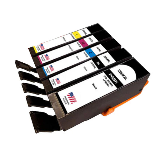 U.S. Remanufactured for Canon PGI-280XXL Black and CLI-281XXL Black, Cyan, Magenta and yellow  Ink Cartridges (5Pack)