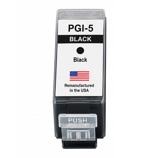 U.S. Remanufactured for Canon PGI-5BK Black Remanufactured in USA Ink Cartridge