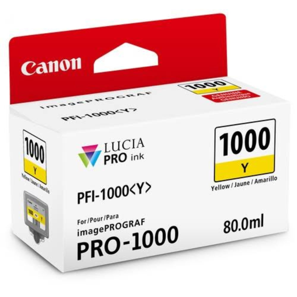 New, Pre-owned, Original Canon PFI-1000 Standard Yield Yellow Ink Cartridge, 0549C002