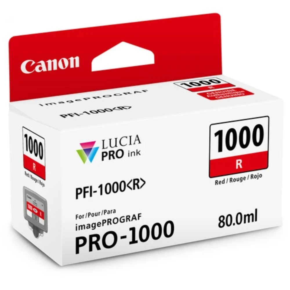 New, Pre-owned, Original Canon PFI-1000 Standard Yield Red Ink Cartridge, 0554C002